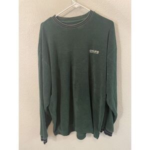 VTG Chaps Ralph Lauren Long Sleeve Green Sweater Cotton Blend Mens Large